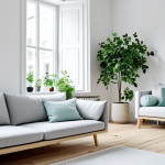 Scandinavian Simplicity**

"A bright and airy living room in a Scandinavian minimalist style, featuring white walls, light grey accents, pastel blue cushions, and delicate green plants. Light wood flooring and furniture. Fully clothed. Safe for work. Appropriate content. Perfect anatomy. Natural proportions. Professional photography. High quality. Modest."

**