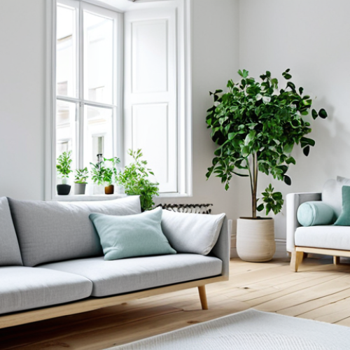 Scandinavian Simplicity**

"A bright and airy living room in a Scandinavian minimalist style, featuring white walls, light grey accents, pastel blue cushions, and delicate green plants. Light wood flooring and furniture. Fully clothed. Safe for work. Appropriate content. Perfect anatomy. Natural proportions. Professional photography. High quality. Modest."

**